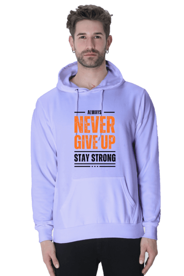 Always Never Give Up Hoodie – 100% Motivational Comfort - Image 4